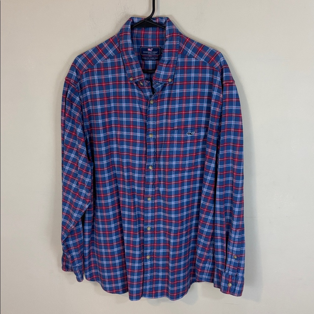 Vineyard Vines Plaid Flannel Button Down Classic Fit Tucker Shirt Size 2XL